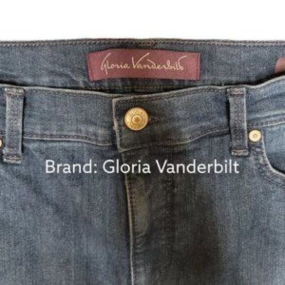 Gloria Vanderbit Women Blue Cotton Blend Amanda Collection Wide Leg Jean Size 8 - Picture 3 of 5